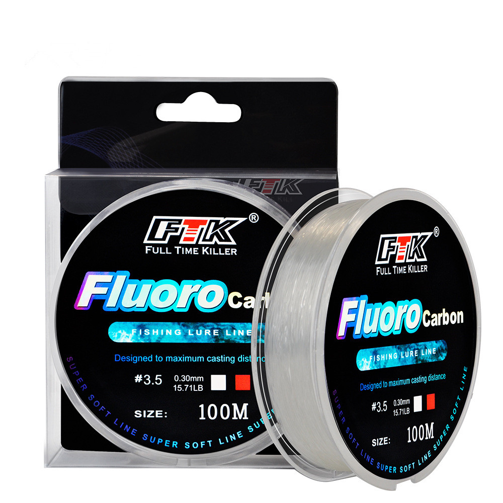 Fluorocarbon Line - 100m Fluorocarbon Bait Fishing Line, Carbon