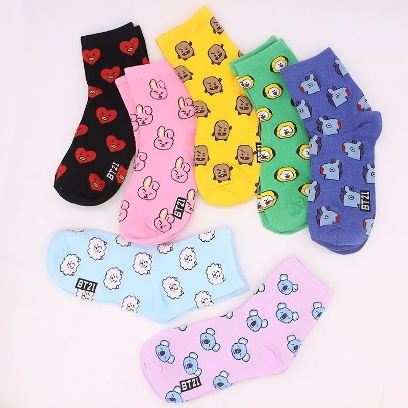 Kawaii BT21 Cartoon Socks Cute - Tippet Line recension och pris