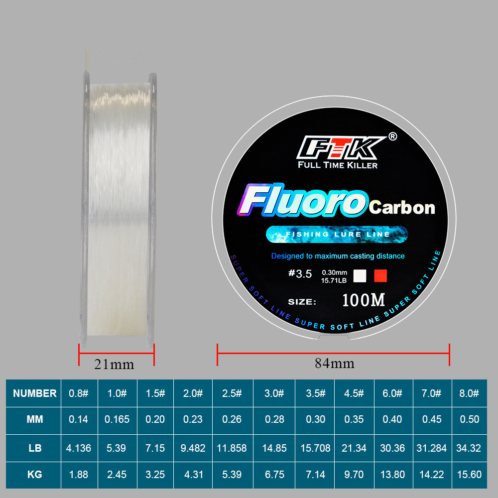 100m Fluorocarbon Bait Fishing - Fluorocarbon Line recension och pris
