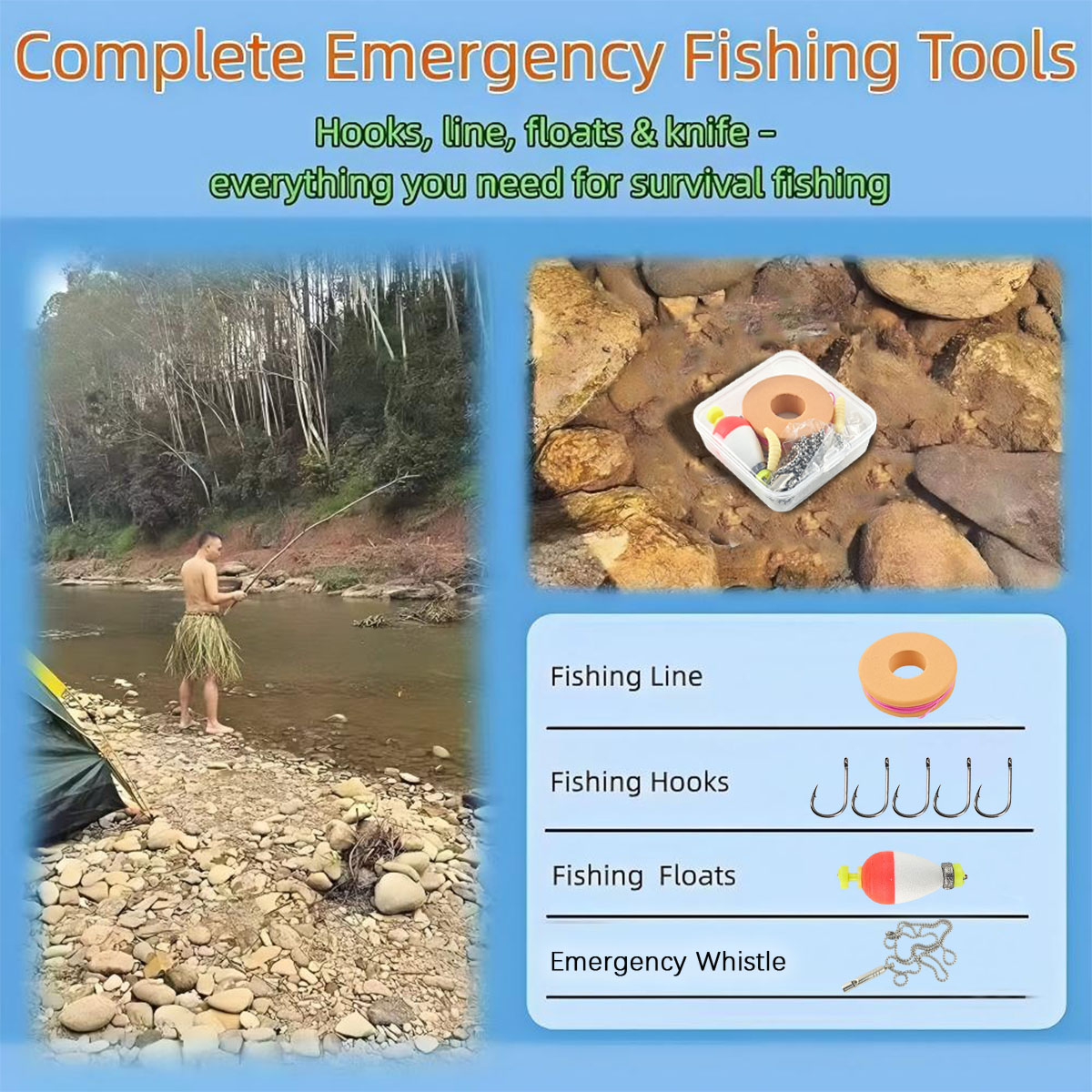 Portable Emergency Fishing Gea - Fishing Line Box recension och pris