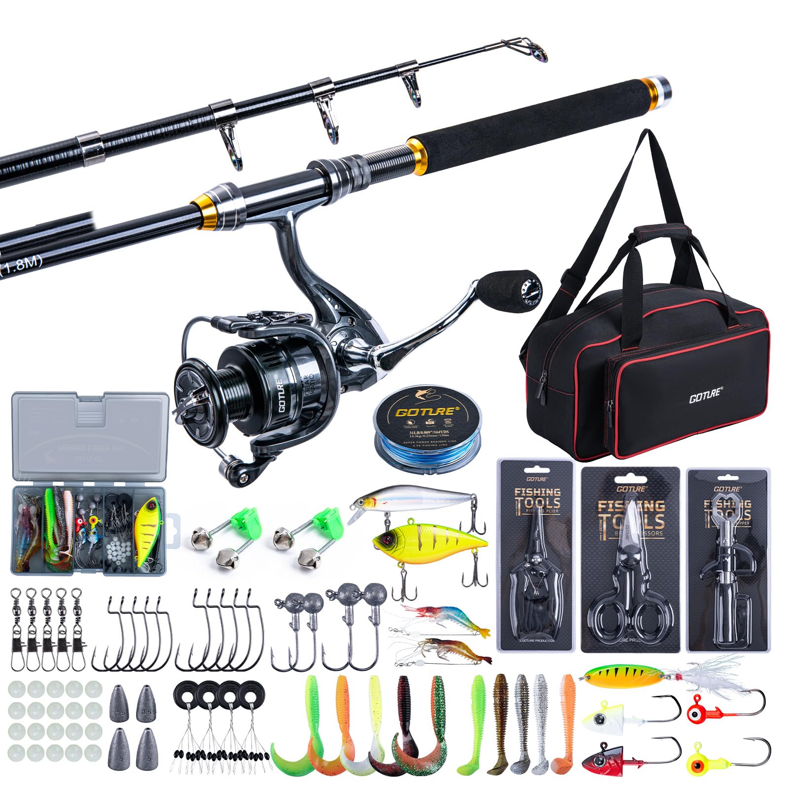 Goture Fishing Telescopic Rod  - Fishing Line Spooler recension och pris